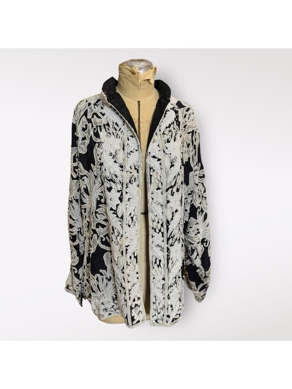 Jasdee Vintage Jacket Hand Beaded On Silk
